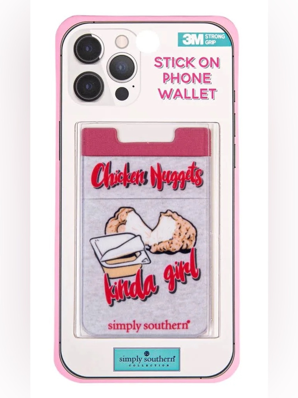 Simply Southern Red Chicken Nuggets Kinda Girl Stick-On Phone Wallet